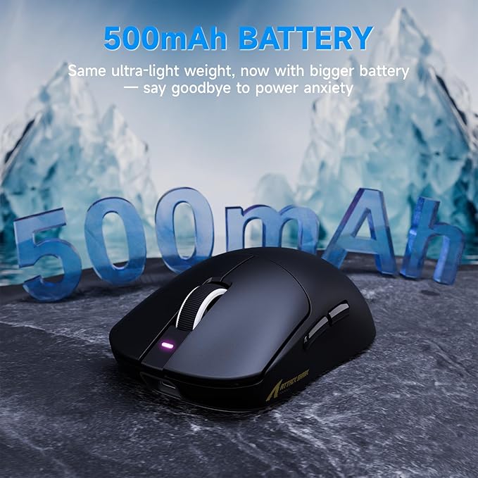ATTACK SHARK X8 Plus Wireless Gaming Mouse,55g Ultra-Lightweight Wired/BT/2.4GHz Wireless Programmable Mouse,1K Polling Rate,PixArt PAW3395PRO Sensor,40K DPI,Gamer Mice for PC/Win/Mac/Big Hand(Black)