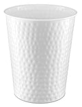 Monarch Abode Hand Hammered Metal Desk Wastebasket – White