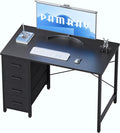 Pamray Computer Desk with 4 Drawers – Black (32")