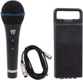 Rockville RMM-XLR Super Cardioid Dynamic Microphone, 600 Ohm, Metal Body, On/Off Switch, 10ft XLR Cable, Black Finish, for Live Performances and Vocals