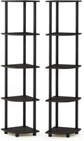 Furinno Wire 3-Tier Industrial Style Metal Frame Bookcase, Display Shelf, 35 Wide, Finn Oak