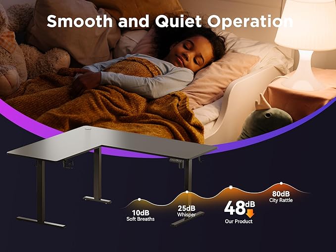 WALKINGDESK 55X45 Inches Reversible L Shaped Standing Desk Height Adjustable with Cup Holder, Electric Corner Computer Desk, Sit Stand up Home Office Desk, Ergonomic Gaming Desk, Black
