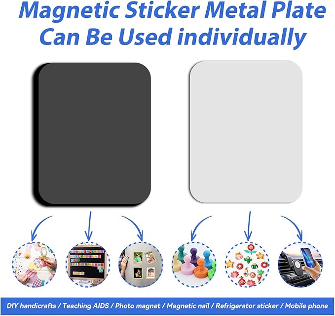 Towjug Adhesive Magnetic Tape and Metal Plate - 20 Flexible Magnets with Iron Sheets for DIY Projects, Classroom Use, Office and Home Organization