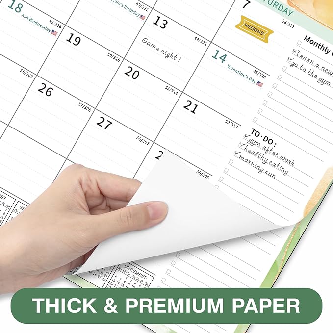 Ospelelf Magnetic Calendar 2026-2027 for Refrigerator, Desk Wall Calendar, January 2026 - June 2027, Monthly Large Planner Pad with Plastic Cover 17" X 12" Multicolor