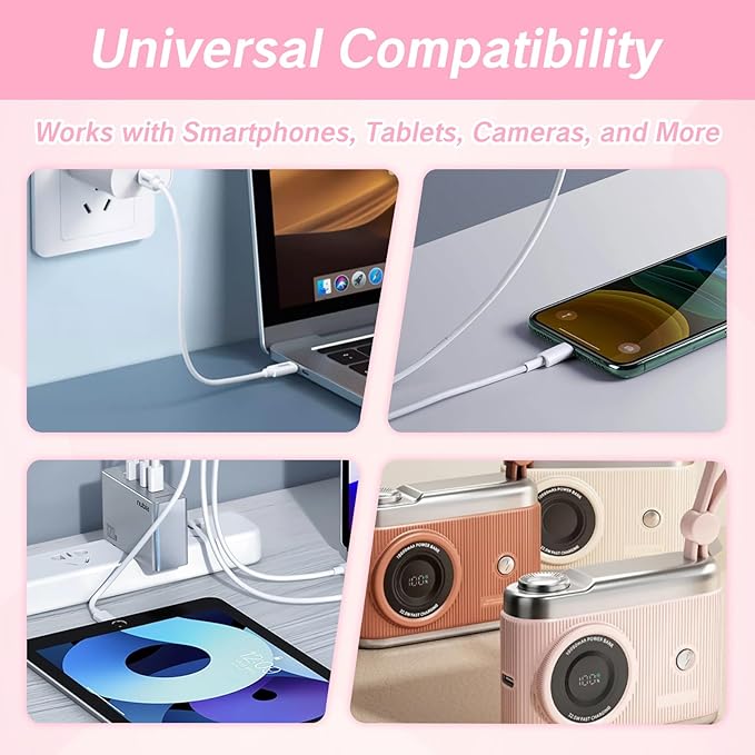 9 in 1 Cable Case USB Adapter Cable Conversion Storage Box USB Type C to Micro USB/Lightning/USB A Cable Data Transfer Tool Contains Sim Card Slot Tray Eject Pin Use as Phone Holder (White)