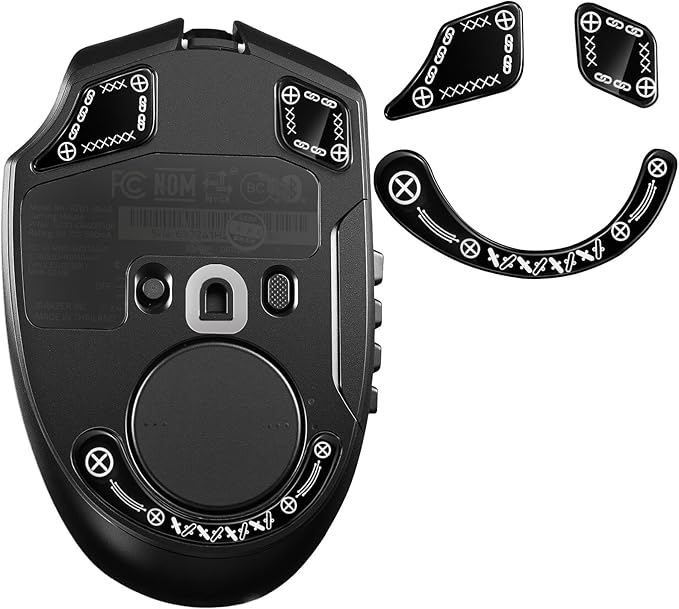 immoenuc Glass Mouse Skates for Razer Naga V2 Pro Wireless Gaming Mouse Feet Pads Smooth Durable Game Mice Accessories Slimmer Toughened Glass Fabrication (Printing Pattern)