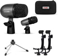 5 CORE Tabla Mic Indian Instrument Microphone Set for Bayan & Dayan Dholak Uni-Directional Mridangam Microfono for Recording Live Stage Temple & Classroom - Tabla MIC BLK