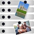 ZDZBLX Magnetic Board 5Pcs Set, Frameless Stainless Steel Magnetic Strips with Adhesive Backing - Memo Bulletin Board Bar for Refrigerator, Office, School, Kitchen, Home Use, Includes 10 Black Magnets