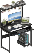 ALISENED 31.5" Small Computer Desk with Hutch, Office Desk Study Table Writing Desk Workstation PC Table for Home Office, Space Saving Design