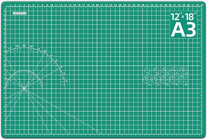 DIYSELF Cutting Mat 12in×18in, Cutting Mats for Crafts, Self Healing Cutting Mat A3, Fabric Cutting Mats Double Side for Sewing, Quilting, Craft Mat for Desktop, Matting & Mounting Materials