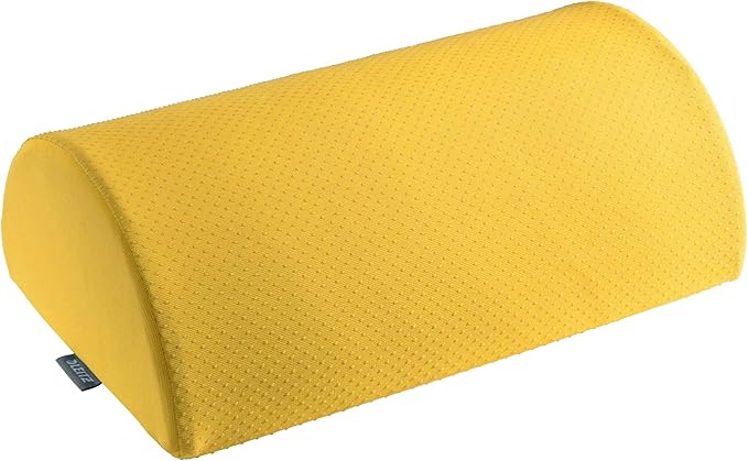 Leitz Desk Foot Rest, Adjustable Leg & Knee Support, Suitable for The Home Office, Relieves Shoulder & Back Ache, Made from Foam with A Fabric Cover, Ergo Cosy Range, Warm Yellow, 53710019