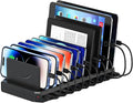 USB Charging Station for Multiple Devices, 10 Port 60W Multiple USB Charger Station with Adjustable Dividers, Fast Charging Station Hub for Hotels, Shops, Schools, Shopping Malls and Travel