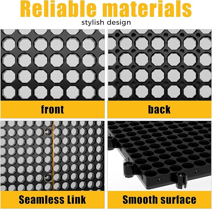 Pegboard Kit: 6 Panels (90x40cm/36x16in, Black) + 200 Hooks & Accessories, Heavy Duty Rustproof Plastic Peg Board for Home, Garage, and Craft Room Tool Storage