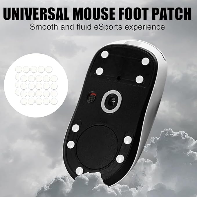 160 Pcs Dot Mouse Glide Sliders, Universal 6mm 7mm PTFE Mouse Feet Skate Stickers, Smooth Sliding Pads Compatible with All Mousepads, Wear-Resistant Smooth Glide Mice Glass Skates Pad (White)