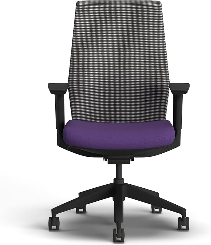 HON Cipher Mesh Office Chair, Standard Cylinder, Height Adjustable Arms, Office Chair with Lumbar Support, Black Mesh, Black Frame, Iris