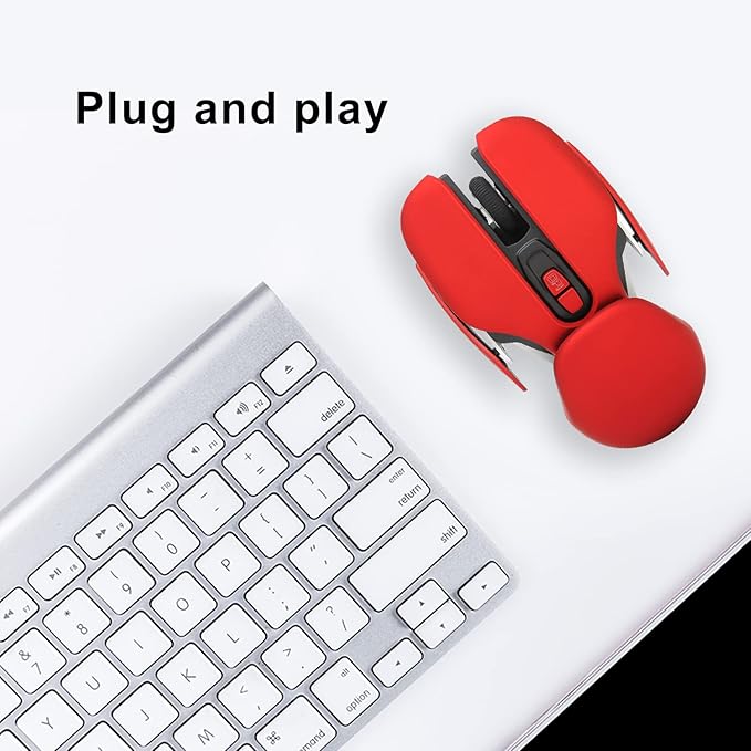 ciciglow Ergonomic Gaming Mouse with Adjustable 800/1200/1600 DPI, 16 Way Automatic Frame Skip Rechargeable Laptop Tablet Computer Office Optics for GAMER, PC