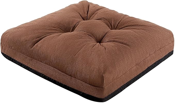 Recliner Cushions, 20x20x5 Inch Double Layer Design Chair Cushion, Soft Tufted Thickened Seat Cushions for Elderly, Brown