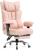 GTPLAYER Big and Tall Office Chair 400LBS Wide Ergonomic Gaming Chair with Deluxe Embossing Designed Leather with Foot Rest,150°Reclining Adjustable Soft Armrests Pocket Spring Back Support and Pillow