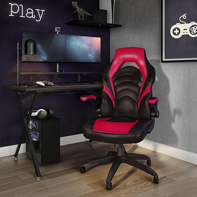 STAPLES Emerge Vortex Gaming Chair, Ergonomic, Adjustable Height, Swivel, Black