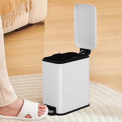 Bigacc 1.3 Gallon Kitchen Trash Can, Stainless Steel Small Trash Can & Mini Garbage Can with Removable Plastic Inner Bucket Lid, Foot Pedal, Waste Bin for Bathroom,(2 Set)