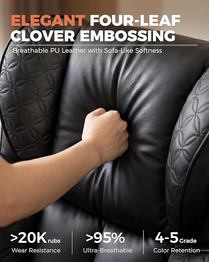 GTPLAYER Big and Tall Office Chair Wide Ergonomic Gaming Chair with Deluxe Embossing Designed Leather with Foot Rest,150°Reclining Adjustable Soft Armrests Pocket Spring Back Support and Pillow
