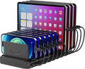 Charging Station for Multiple Devices, Multiple USB Charger Station with 10 Fast Charging Ports, Charging Station for iPhone Apple Watch Samsung Cellphone