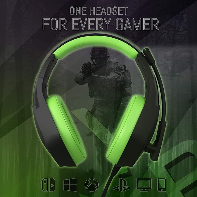 Orzly Gaming Headset (Green) for PC and Gaming Consoles PS5, PS4, Xbox Series X | S, Xbox ONE, Nintendo Switch & Google Stadia Stereo Sound with Noise Cancelling mic - Hornet RXH-20 Sagano Edition