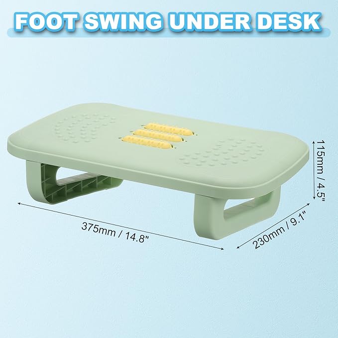 PATIKIL Foot Rest Non-Swingable Stools Leg Rest Footrest for Under Desk at Work Under Office Desk Chair Computer Gaming Promote Leg Circulation, Green/Yellow