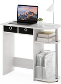 Furinno GO GREEN Desk, 31.5" Wide Gaming Desk with 2 Side Shelves and Storage Bins, Computer Desk, Office Desk for Home Office, Study Room, Dorm, Bedroom, White Oak