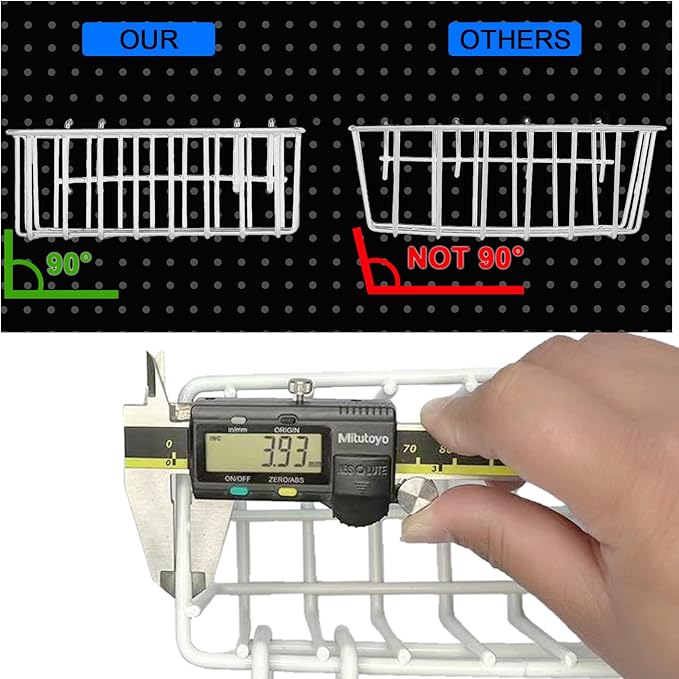 Pegboard Baskets,Pegboard Accessories,Can be Used to Store Items That Are Not Easy to Hang on a Pegboard(4pcs) (White Light-Duty)