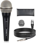 Wired Microphone for Karaoke Singing, Metal Corded Microphone for Speaker Karaoke Machine, Instrument Dynamic Microphone XLR with Cord 13.12ft and ON/Off Switch