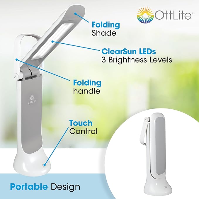 OttLite Dimmable LED Task Lamp - Portable, Adjustable, Desk Light, Great Gift