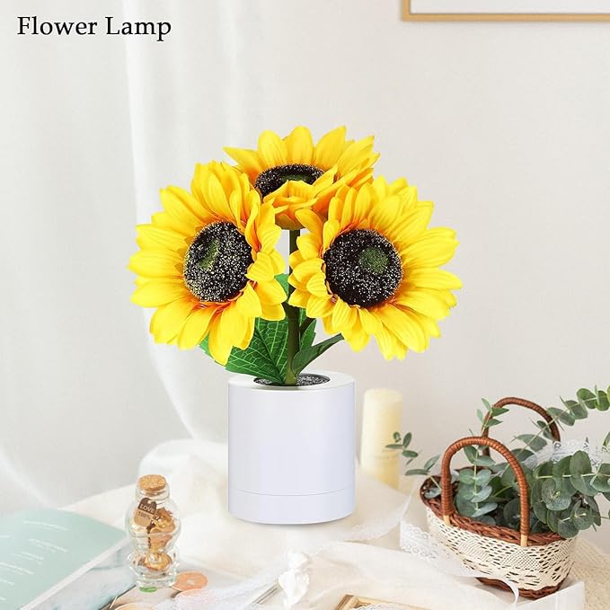 Lifnatty Sunflower Lamp Gifts for Women, Mother’s Day Birthday Gifts for Women, Mom, Sister, Girlfriend, Rechargeable Flower Lamp Night Light, Dimming Table Lamp, Anniversary Bedroom Decor