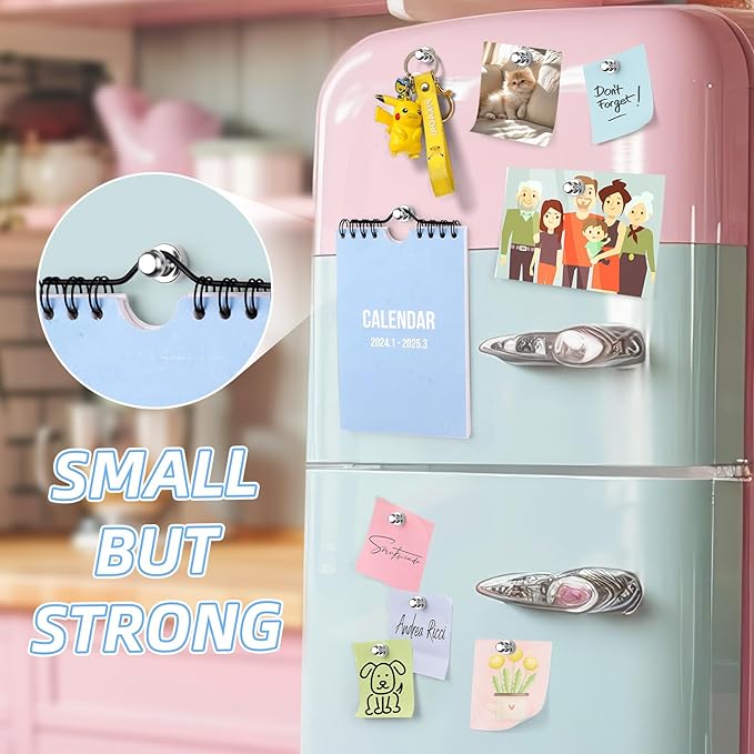20 Pcs Fridge Magnets, Refrigerator Magnets, Small Strong Magnets, Whiteboard Magnets for Fridge, Magnetic Push Pins for Locker, Kitchen Decor and Accessories, Office, Classroom Organization