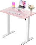 ErGear Height Adjustable Electric Standing Desk, 31 x 19 Inches Sit Stand up Desk, Memory Computer Home Office Desk, Pink