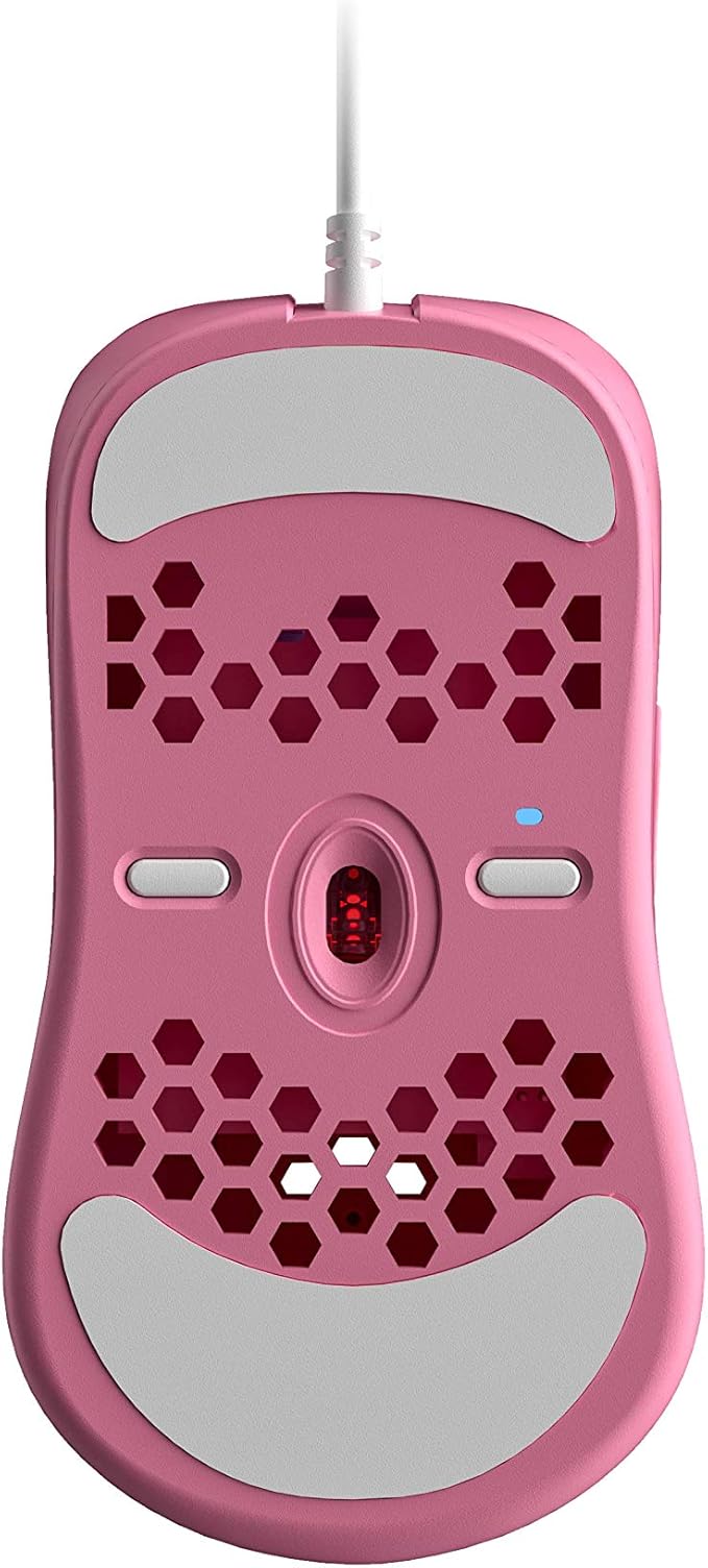 HK Gaming NAOS M Ultra Lightweight Honeycomb Shell Ambidextrous Wired RGB Gaming Mouse 12 000 cpi - 7 Buttons - 59 g (Naos-M, Prism Pink Limited Edition)