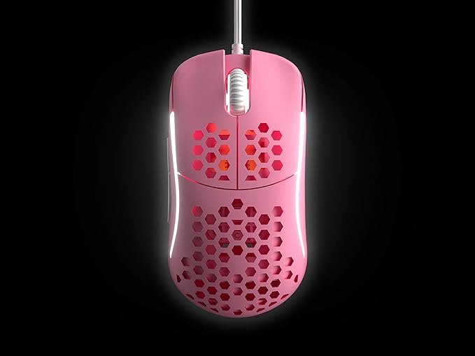 HK Gaming NAOS M Ultra Lightweight Honeycomb Shell Ambidextrous Wired RGB Gaming Mouse 12 000 cpi - 7 Buttons - 59 g (Naos-M, Prism Pink Limited Edition)