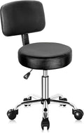 Nova Microdermabrasion Rolling Stool with Wheels Swivel Salon Stool Adjustable Drafting Tattoo Office Chair for Massage Bar Kitchen Spa Shop with Thick Cushion
