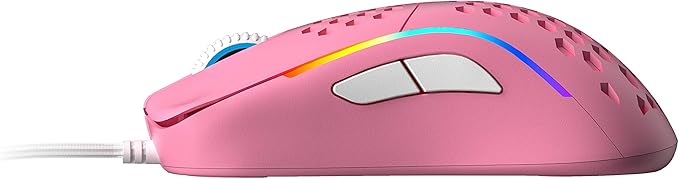 HK Gaming NAOS M Ultra Lightweight Honeycomb Shell Ambidextrous Wired RGB Gaming Mouse 12 000 cpi - 7 Buttons - 59 g (Naos-M, Prism Pink Limited Edition)