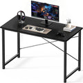 OLIXIS 47 Inch Computer Office Desk for Small Spaces, Writing Gaming Work Desk Modern Study Table with Storage Bag & Headphone Hook Home Bedroom, Black