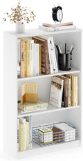 Furinno Jaya Book Shelf, 3-Tier Bookshelf, Bookcase with Adjustable Shelves, 9.5 x 24.5 x 40.3, for Organization and Storage, for Living Room, Bedroom, Home Office, White