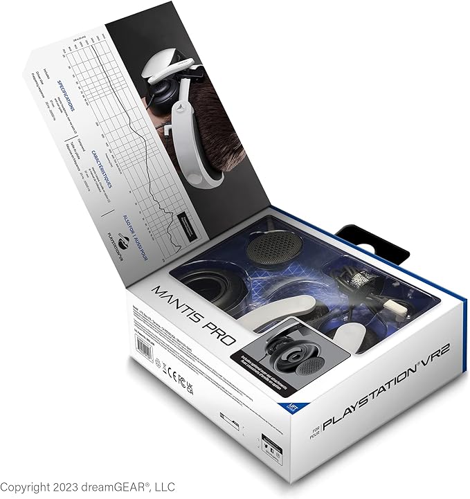 Bionik Mantis Attachable VR Headphones: Compatible with PlayStation VR2, Adjustable Design, Connects Directly to PSVR, Hi-Fi Sound, Sleek Design/PS4/PS5