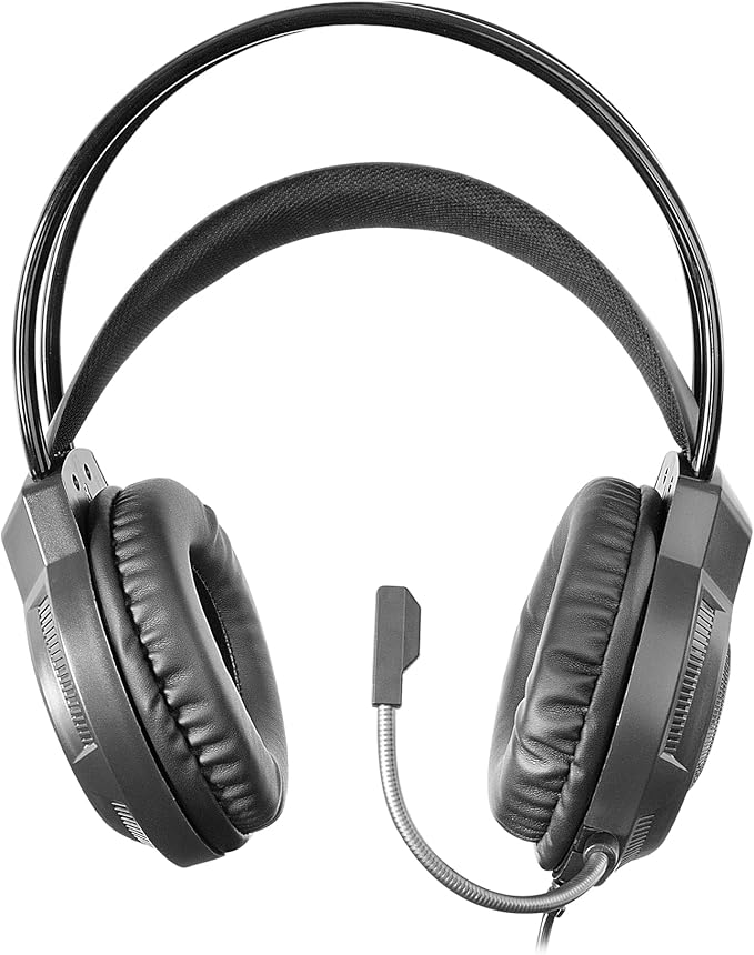 Mars Gaming MH124 FRGB Rainbow Gaming Headphones, Ergonomic Design, Flexible Microphone, Volume Control, Windows, Linux, Mac, PS4, PS5, Xbox One, Xbox Series X|S, Switch, Switch 2, Black