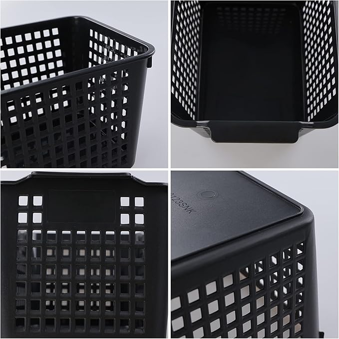 Vababa 6-Pack Plastic Storage Basket, Storage Bins for Pantry