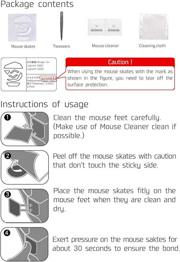 HOTLINEGAMES 2Sets 3.0 Plus Rounded Curved Edges Mouse Feet Skates Compatible with Model O/Model O- (Minus) Gaming Mouse feet Replacement, Professional Mice Upgrade Kit