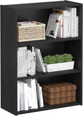 Furinno PASIR Book Shelf, 3-Tier Bookshelf, Storage Shelves Bookcase, 9.7 x 23.7 x 31.5, for Living Room, Bedroom, Home Office, Americano