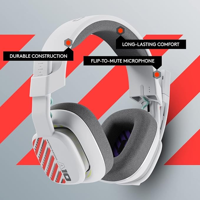 Astro A10 Gaming Gen 2 Wired Headset with flip-to-Mute Microphone for PS 5/4, and PC/Mac - White (Renewed)