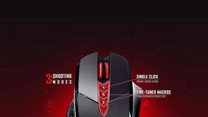 Bloody V7 Ergonomic Claw Grip Gaming Mouse with Rubberized Black Coating - Macros/Scripting/Automation - 8 Programmable Buttons - 3200 DPI