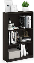 Furinno JAYA Book Shelf, 3-Tier Bookshelf, Bookcase with Adjustable Shelves, 9.5 x 24.5 x 40.3, for Organization and Storage, for Living Room, Bedroom, Home Office, Espresso