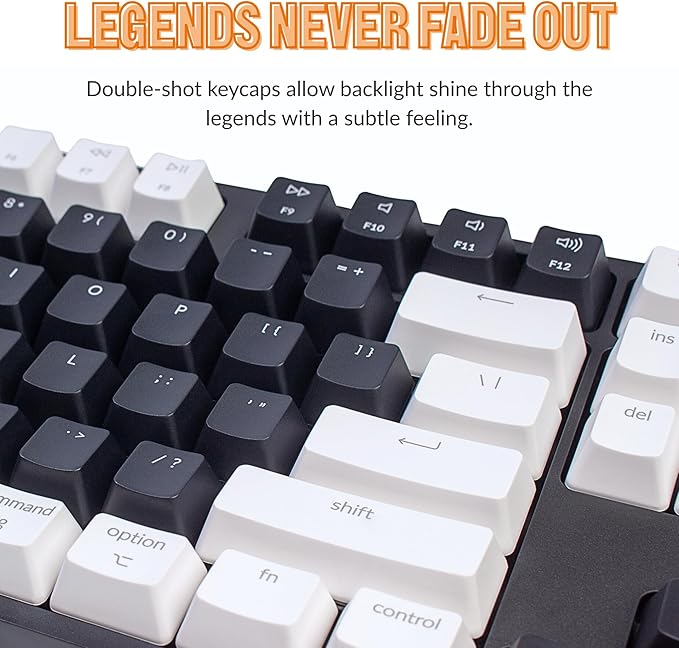 Keychron C2 Full Size 104 Keys USB Type-C Wired Mechanical Gaming Keyboard for Mac Layout, Gateron G Pro Red Switch/RGB Backlight/Double-Shot ABS keycaps Computer Keyboard for Windows Laptop PC